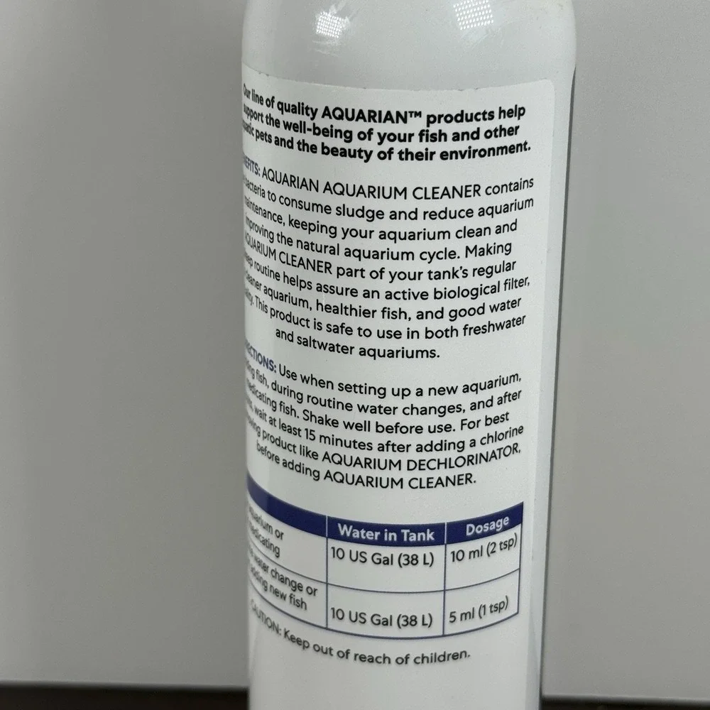 Aquarian Aquarium Cleaner Conditioner Liquid 8 oz Fresh Salt Water Treatment New